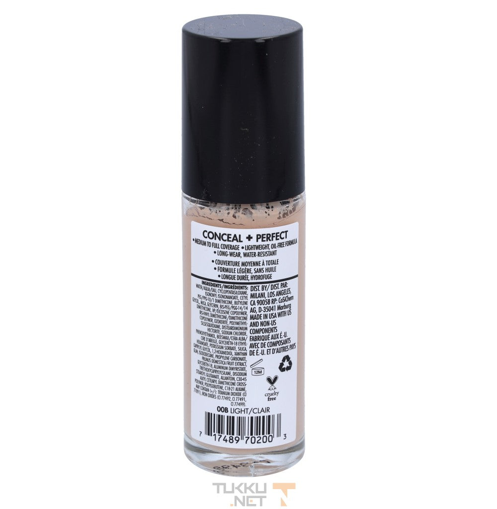 Milani Conceal + Perfect 2-In-1 Foundation 00B Light